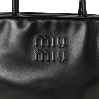 Miu Miu Soft Calf Softy Large Beau Top Handle Bag Black 7 of 9