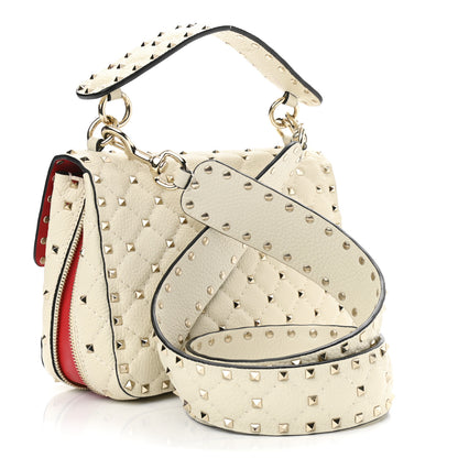 Valentino Garavani Grained Calfskin Medium Rockstud Spike Shoulder Bag Light Ivory 3 of 10
