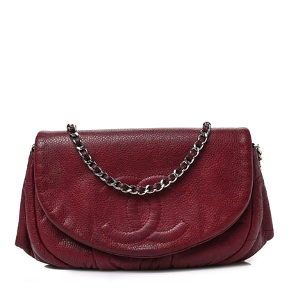 Chanel Caviar Half Moon Wallet On Chain WOC Burgundy 1 of 8