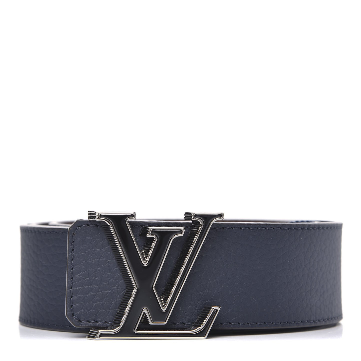 Taurillon Calfskin 40mm LV Tilt Reversible Belt 95 38 Navy Cognac