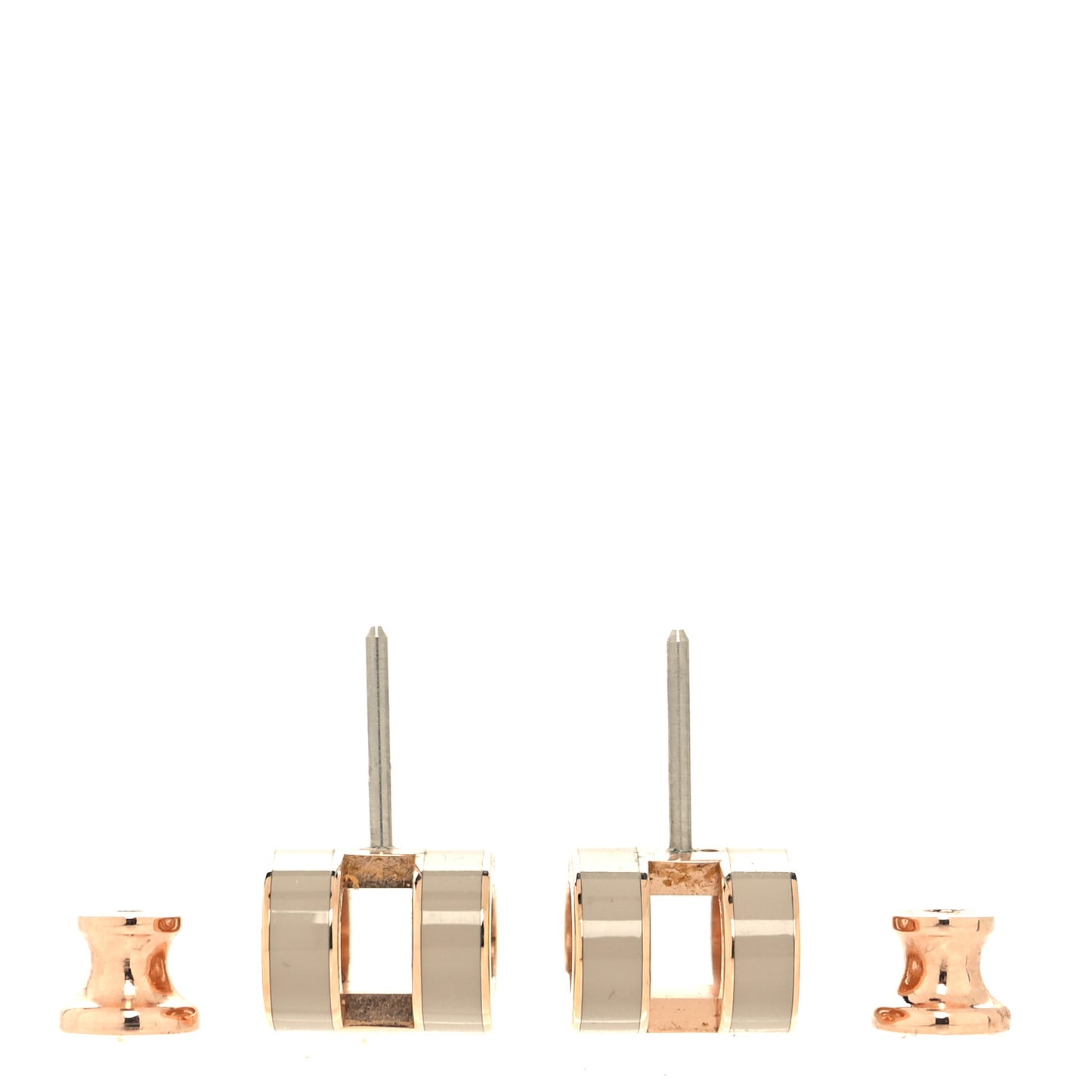 Gold Lacquered Pop H Earrings Marron Glace