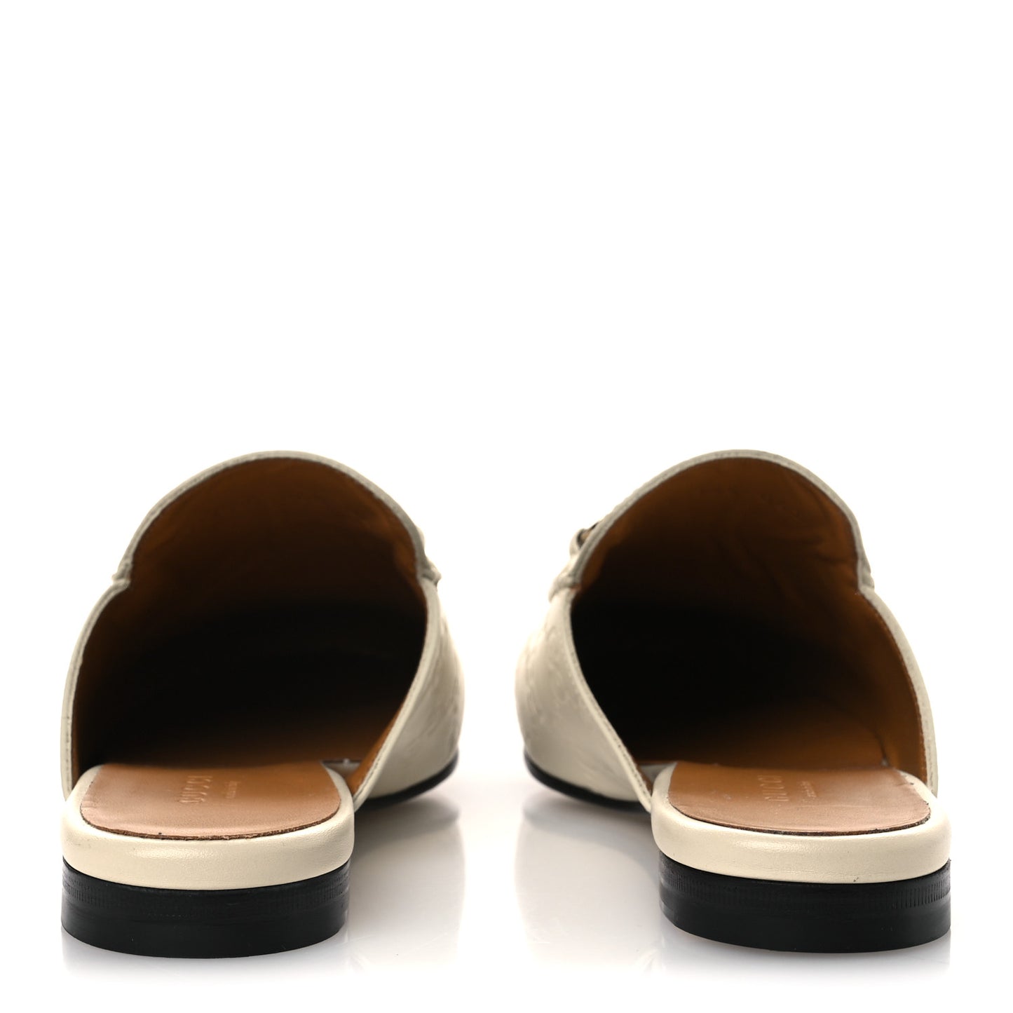 Glamour Calfskin Guccissima Womens Princetown Slippers 36.5 Mystic White
