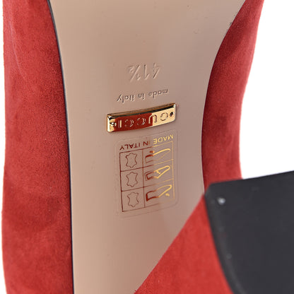 Gucci Kid Scamosciato GG Marmont Fringe 105mm Loafer Pumps 41.5 Vulcanic Red 6 of 8