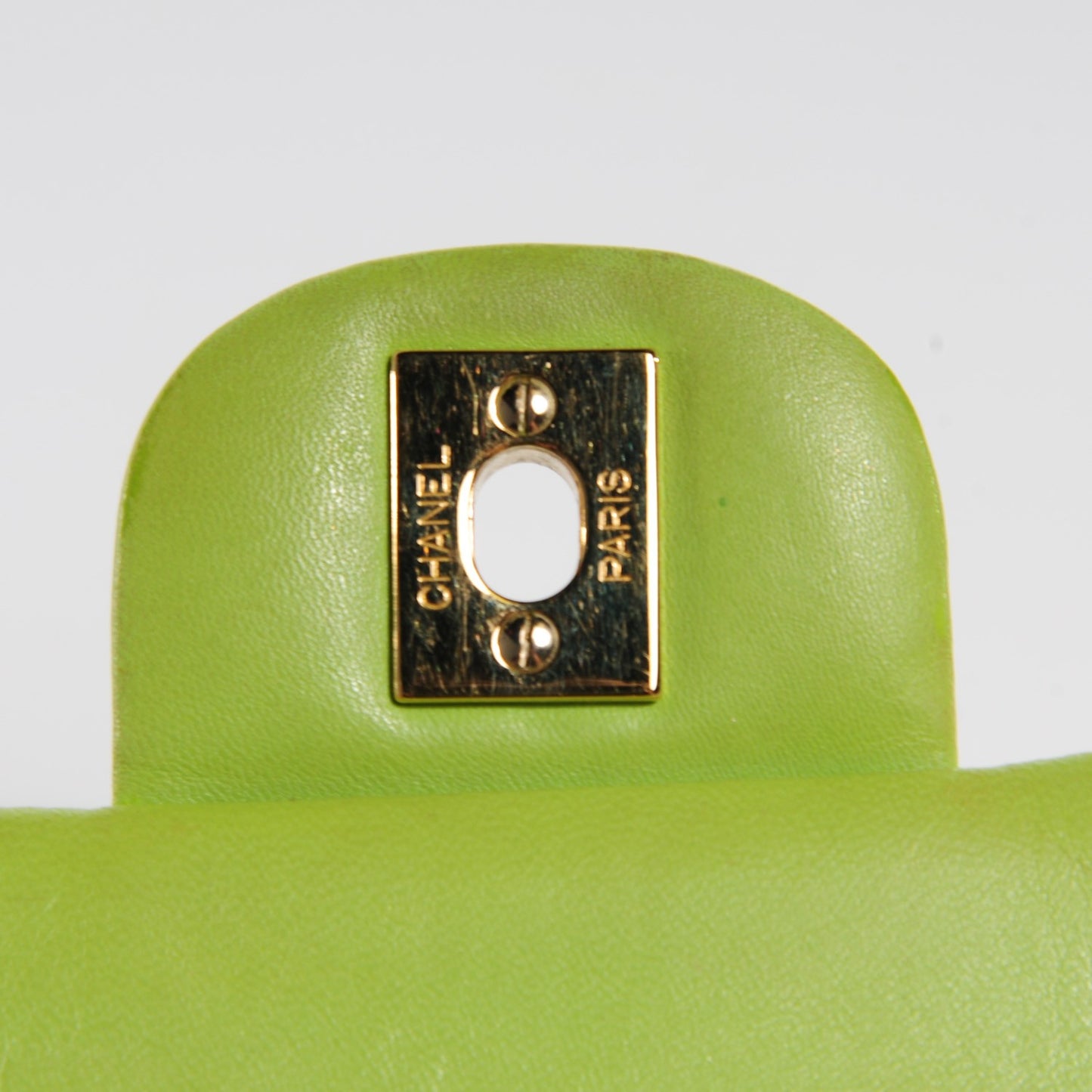Lambskin Quilted Small Double Flap Green