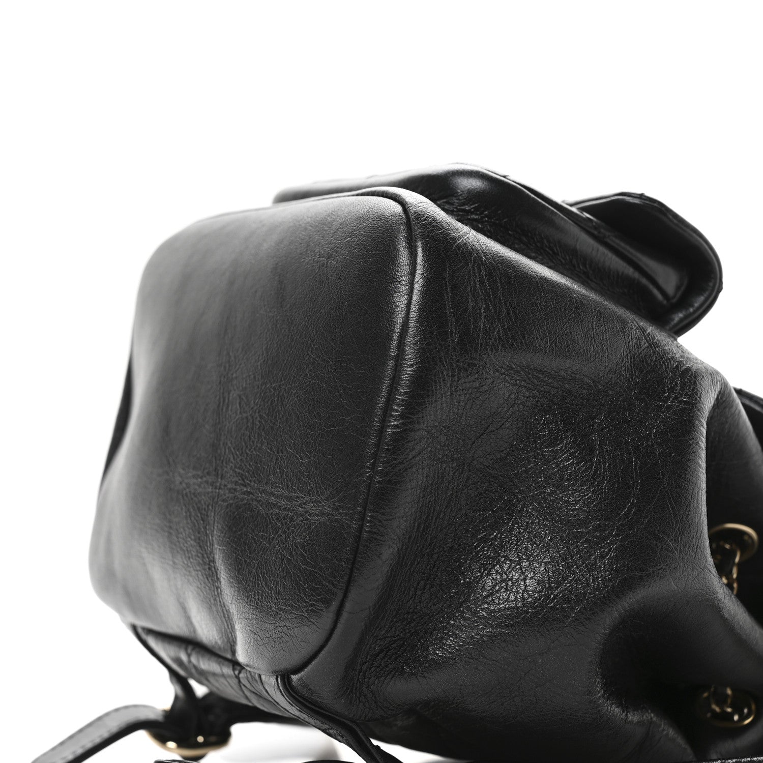 Chanel Glazed Aged Calfskin Quilted Small Duma Drawstring Backpack Black 10 of 11