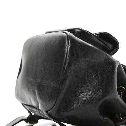 Chanel Glazed Aged Calfskin Quilted Small Duma Drawstring Backpack Black 10 of 11