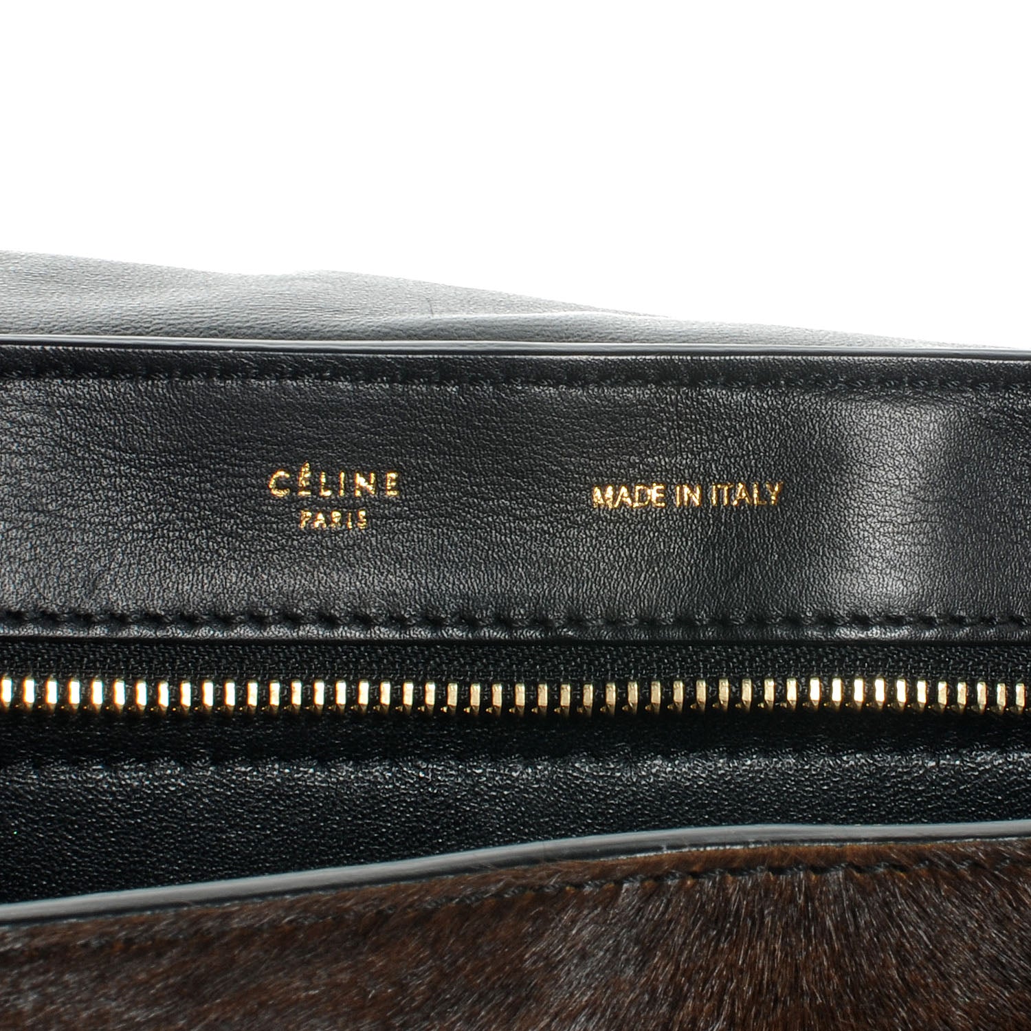 Celine Shaded Calf Hair and Calfskin Small Trapeze Black 6 of 8