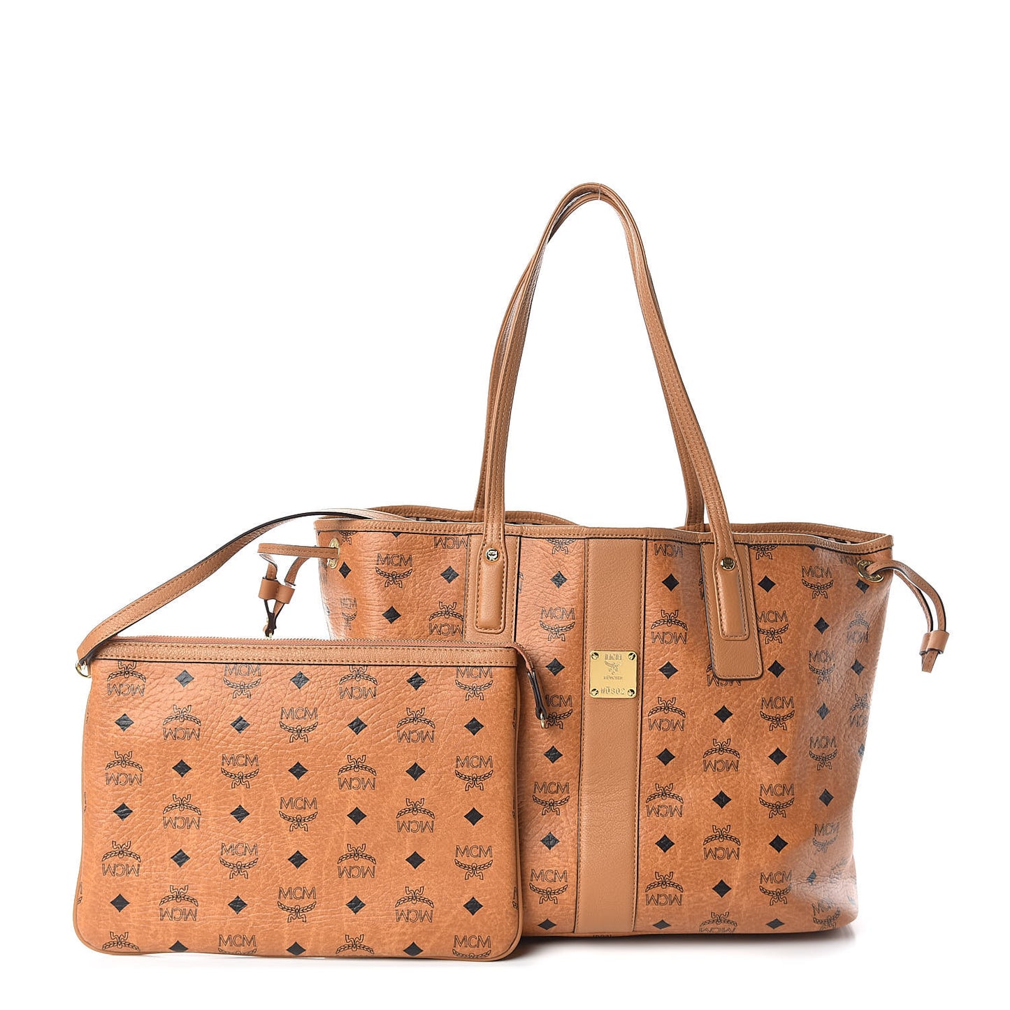Visetos Medium Liz Reversible Shopper Tote Cognac