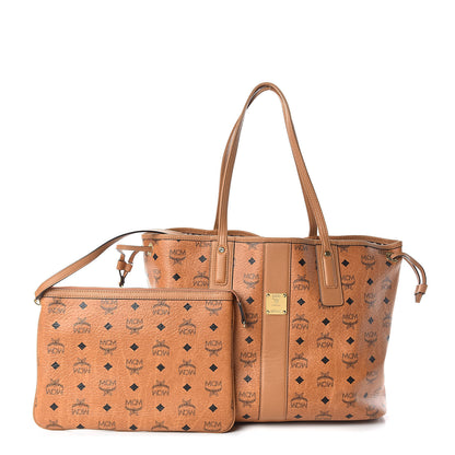 MCM Visetos Medium Liz Reversible Shopper Tote Cognac 1 of 18