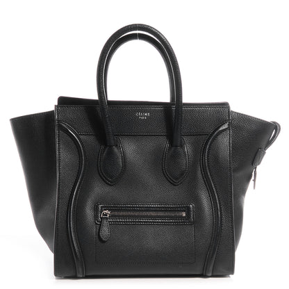 Celine Drummed Calfskin Mini Luggage Black 1 of 9