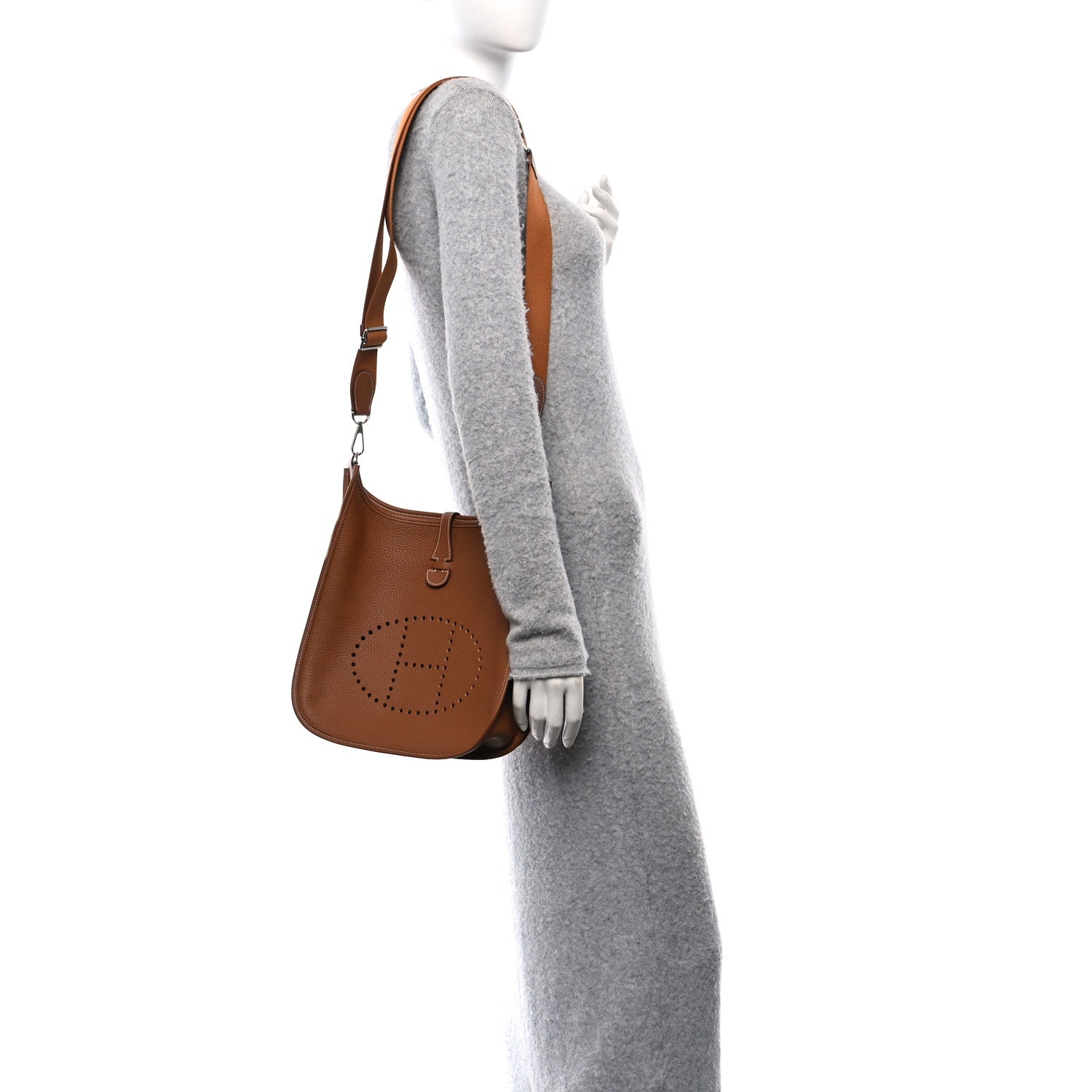 Hermes Taurillon Clemence Evelyne III PM Gold 2 of 11