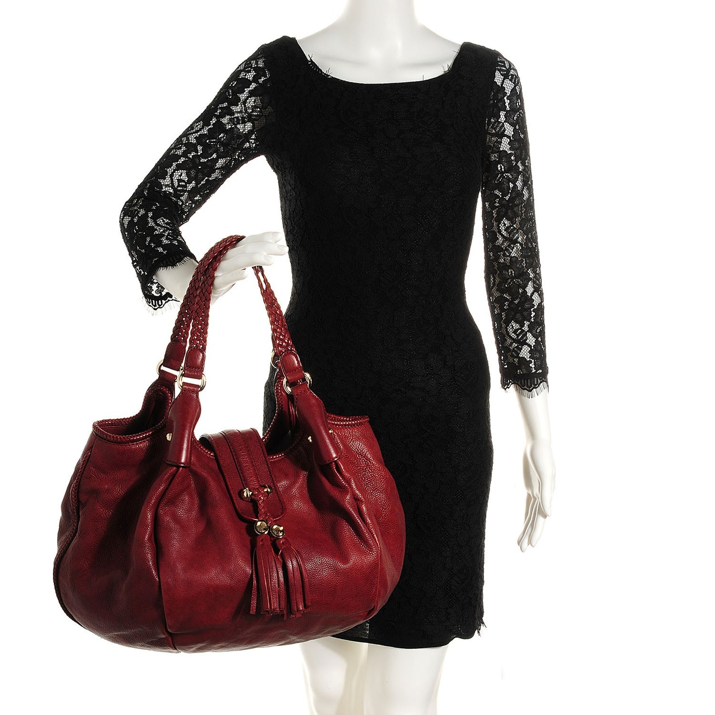 Leather Medium Marrakech Shoulder Bag Red