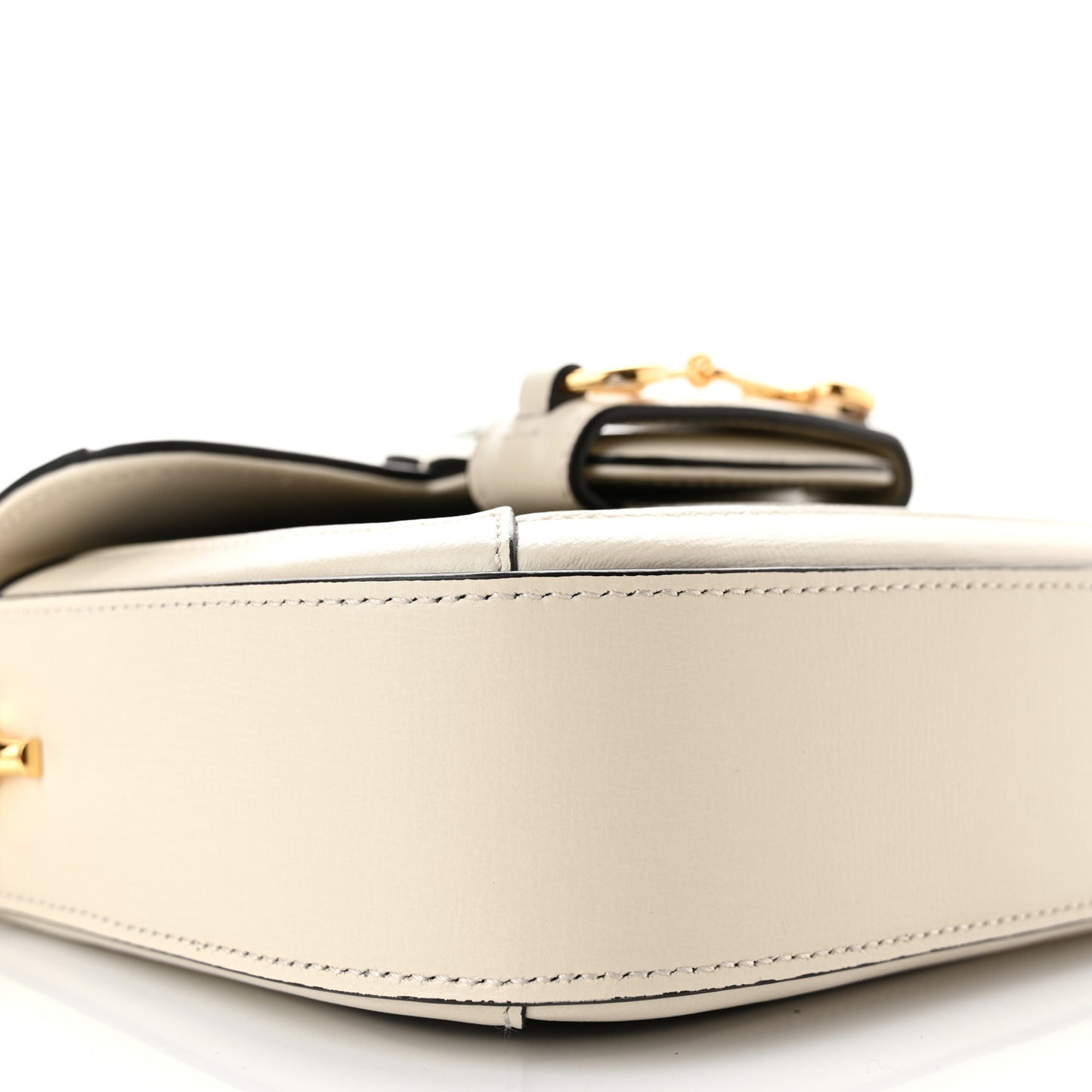 GG Supreme Monogram Web Mini Horsebit 1955 Shoulder Bag Beige Mystic White