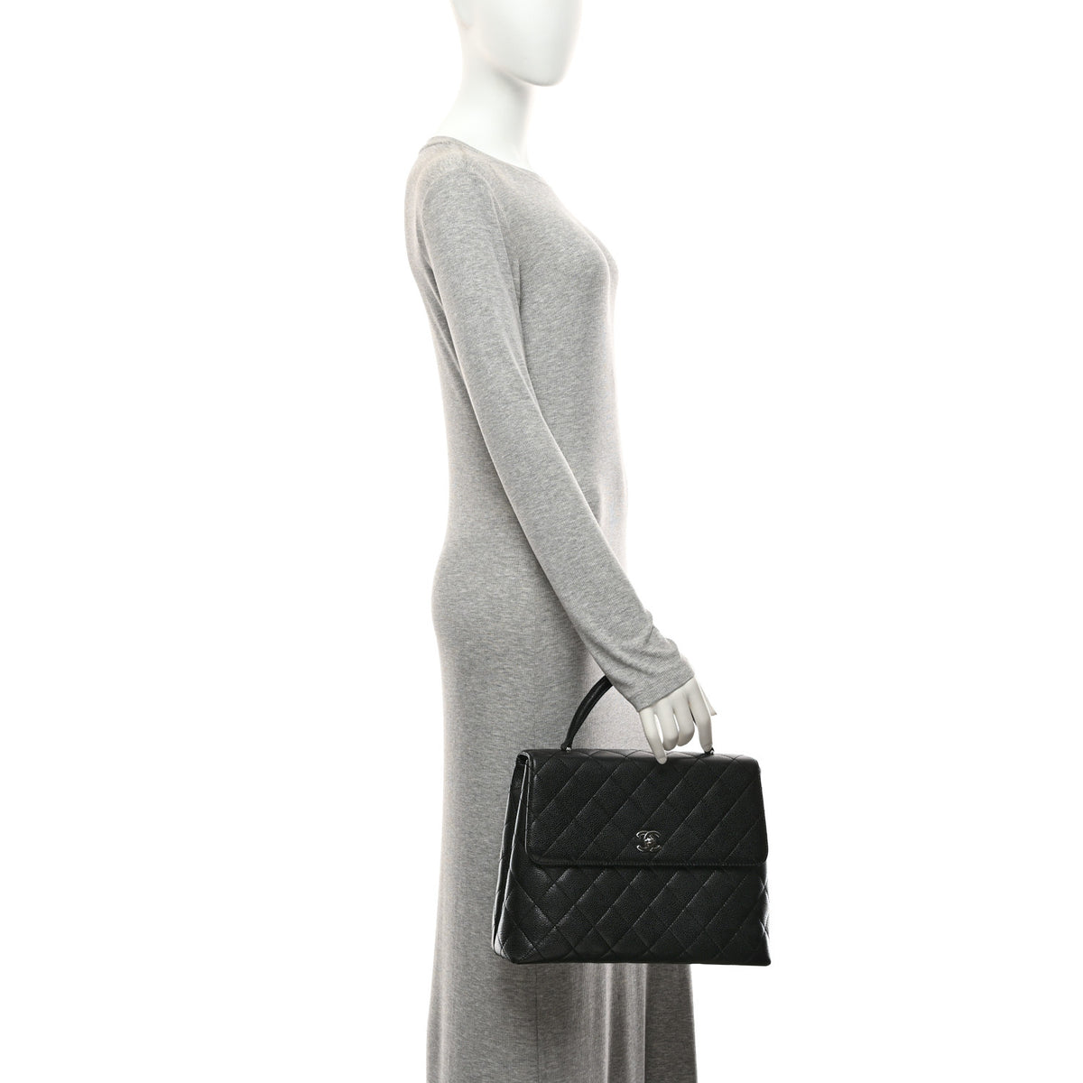 Chanel Caviar Quilted Jumbo Kelly Flap Black 2 of 10