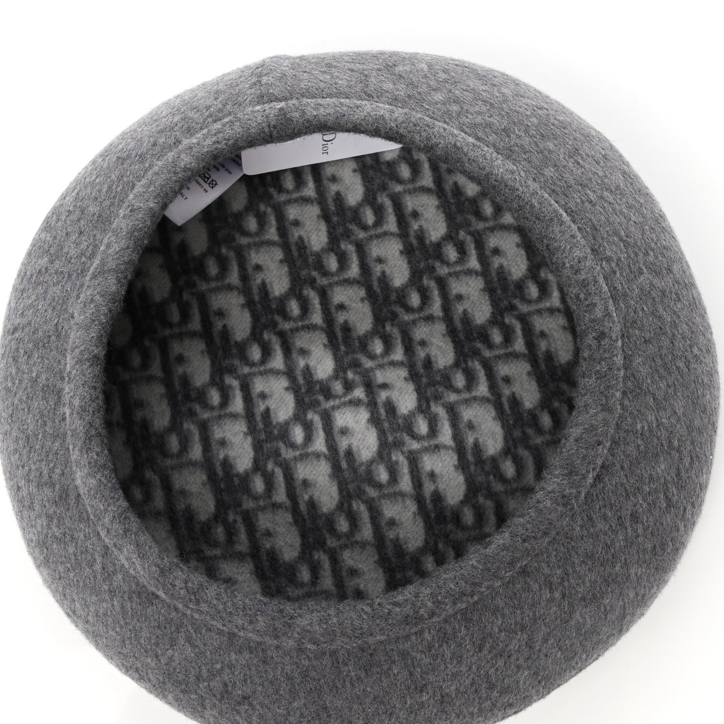 Wool Oblique Reversible Chic Beret 58 Gray