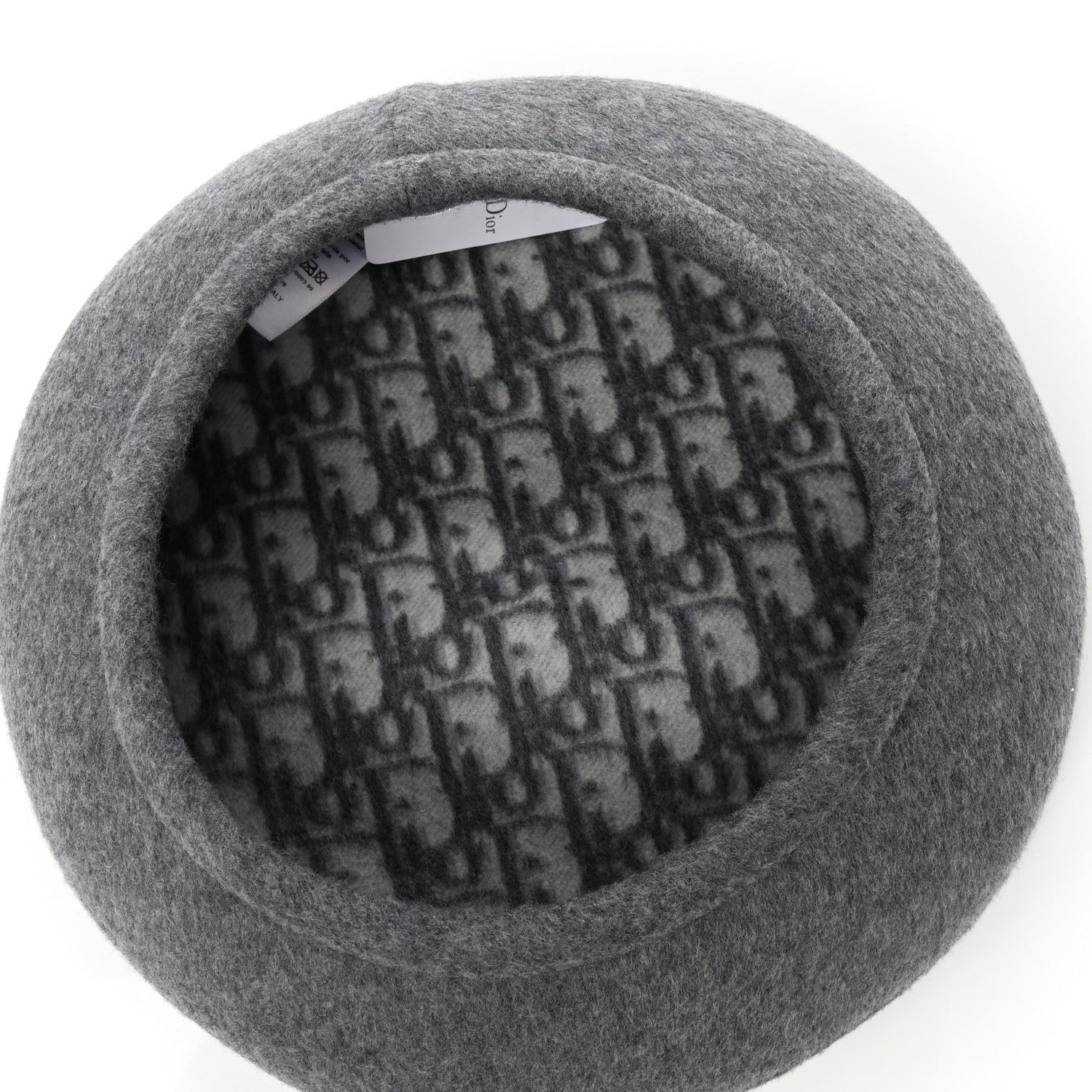 Christian Dior Wool Oblique Reversible Chic Beret 58 Gray 7 of 8