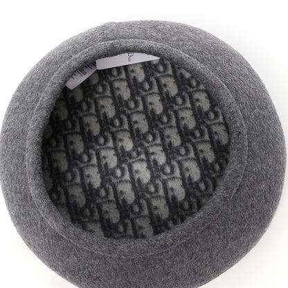 Christian Dior Wool Oblique Reversible Chic Beret 58 Gray 7 of 8