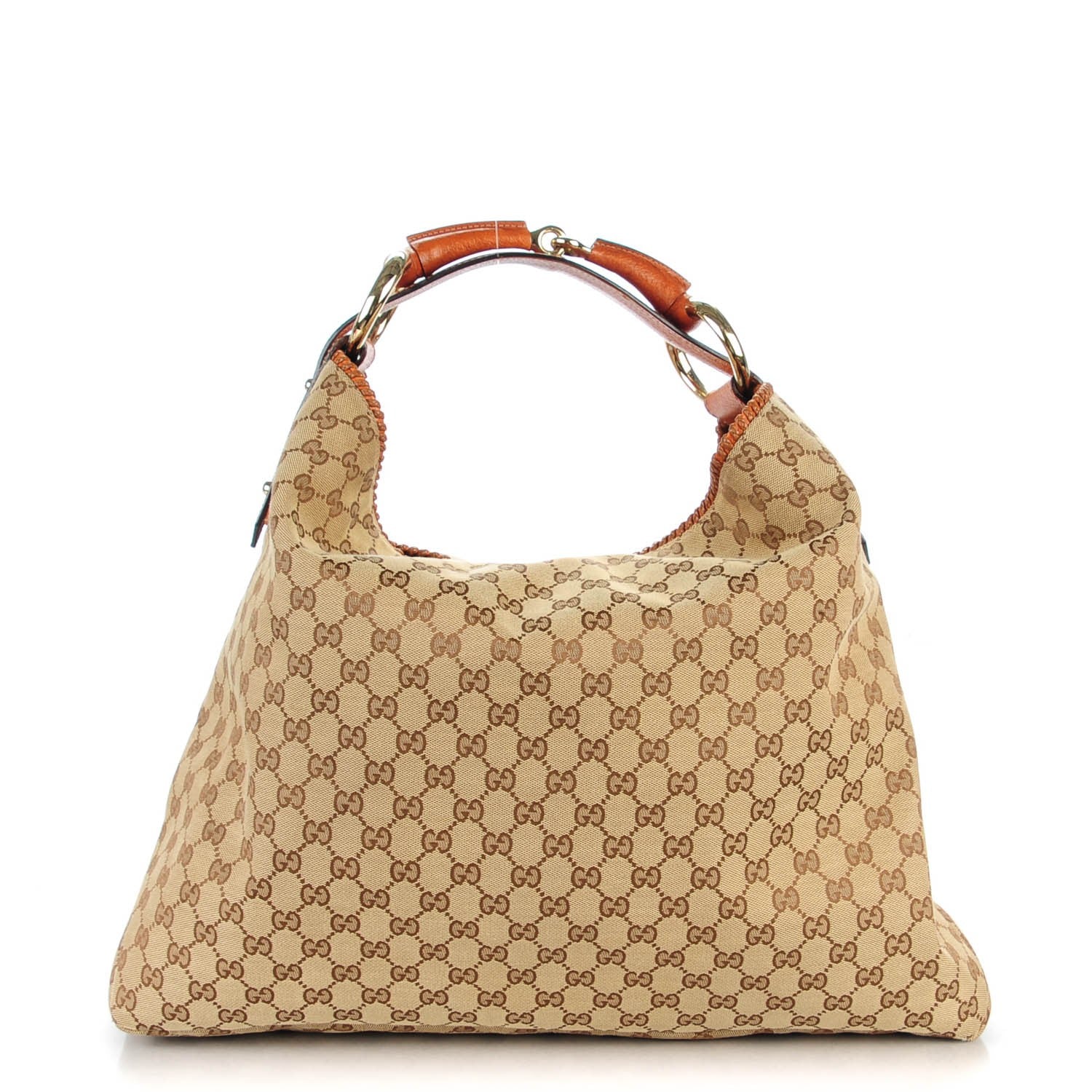 Gucci Monogram Large Horsebit Chain Hobo Brown 1 of 7