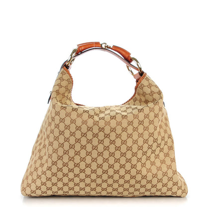 Gucci Monogram Large Horsebit Chain Hobo Brown 1 of 7