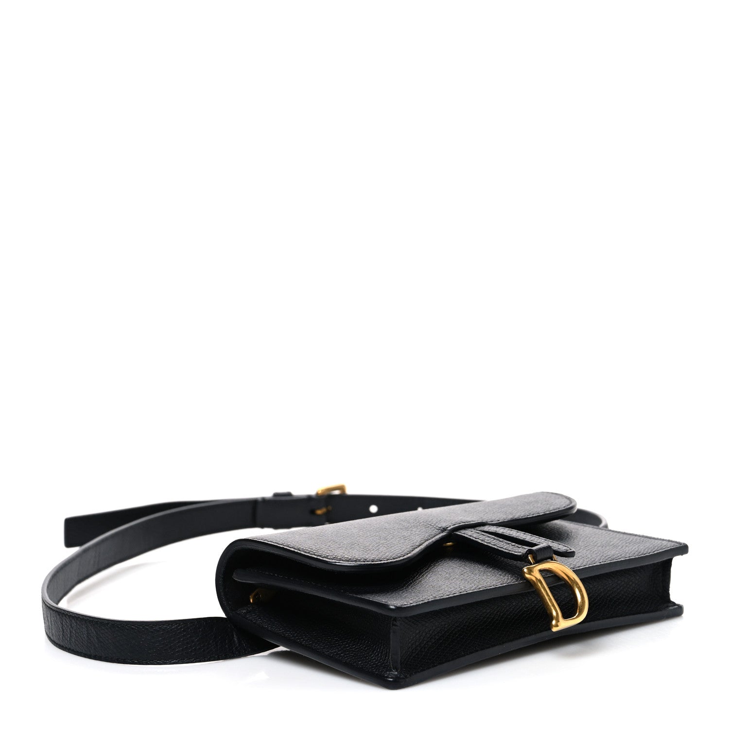 Christian Dior Grained Calfskin Saddle Belt Bag Black 3 of 8