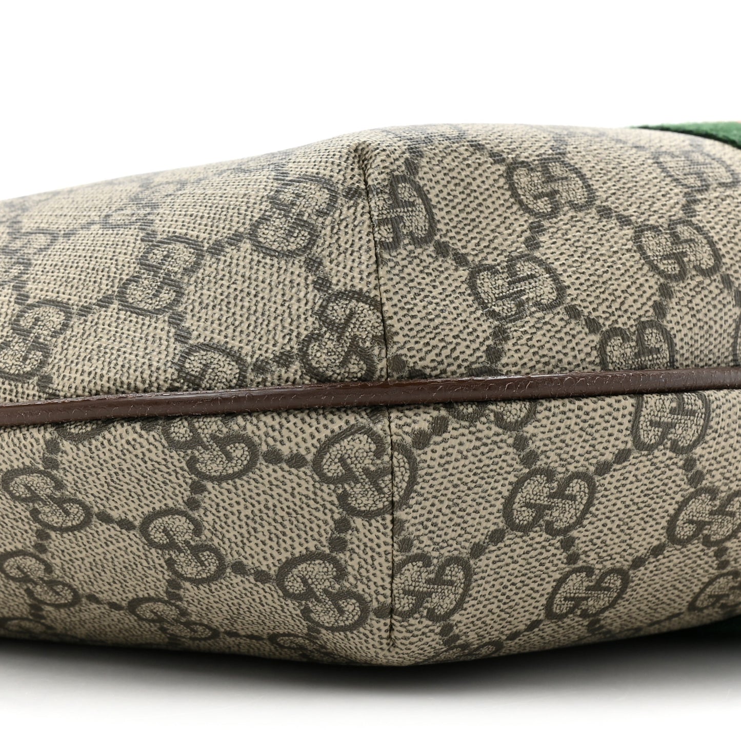 GG Supreme Monogram Web Small Ophidia Half Moon Hobo Brown