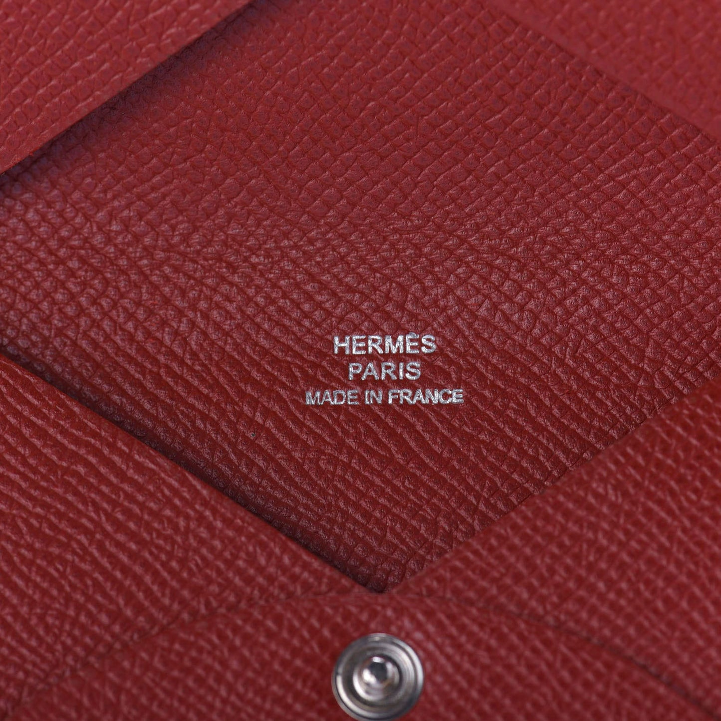 Epsom Calvi Card Case Rouge Garance