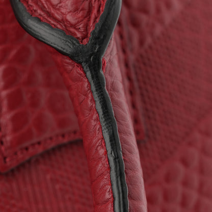 Burberry Heritage Grain Check Embossed Small Orchard Bowling Bag Military Red 13 of 13