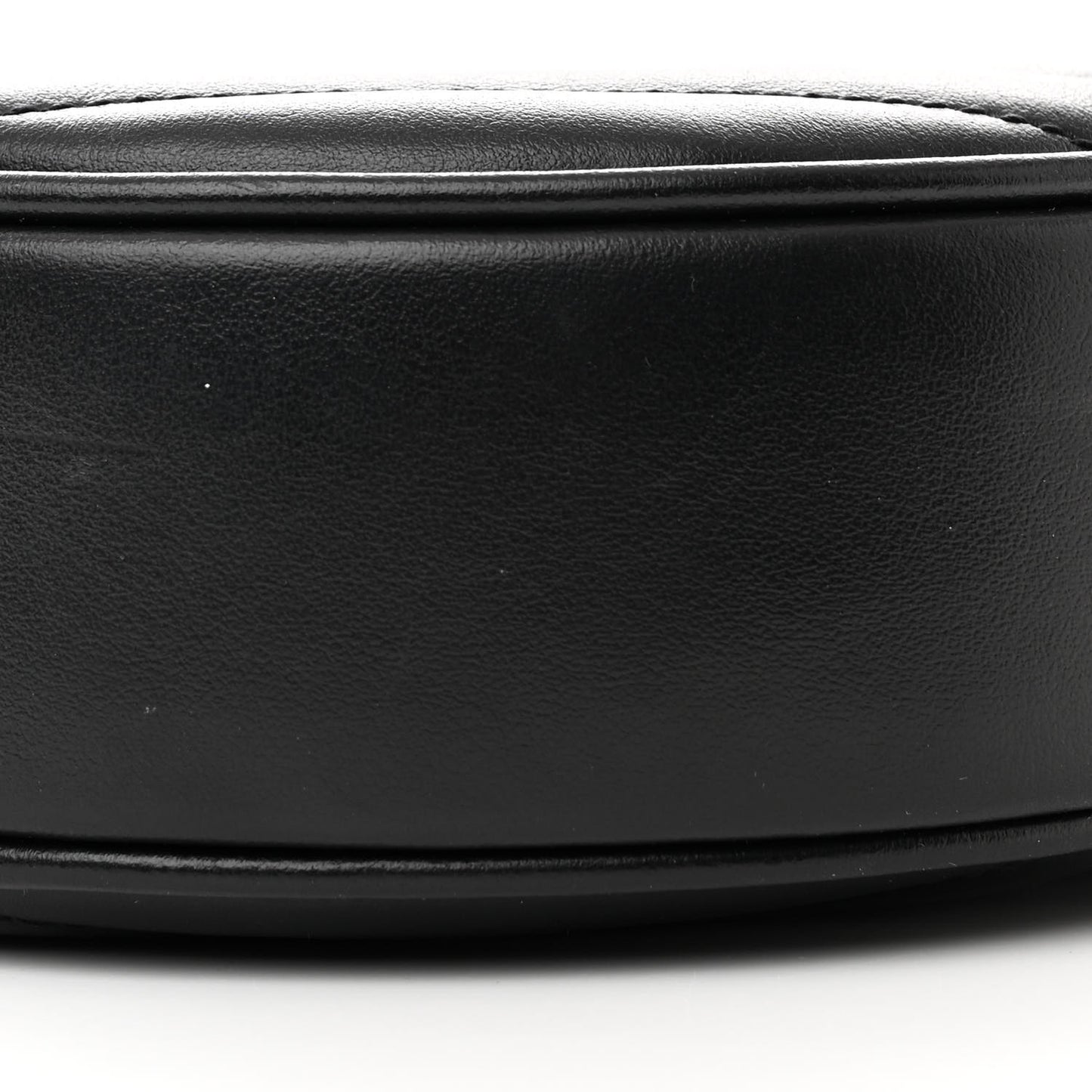 Calfskin Matelasse Chevron Round Vinyle Camera Bag Black
