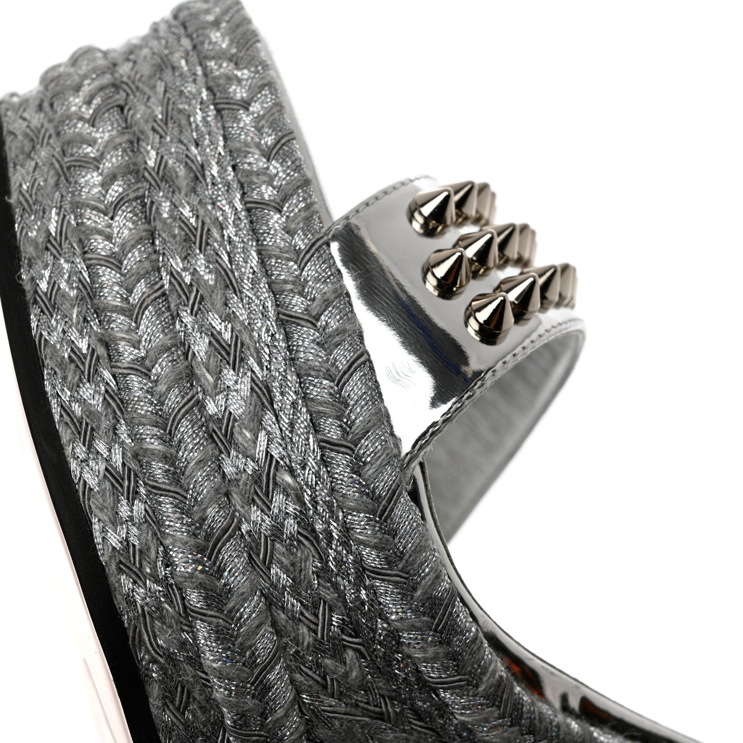 Christian Louboutin Calfskin Madmonica 120 Wedge Sandals 39 Silver 11 of 13
