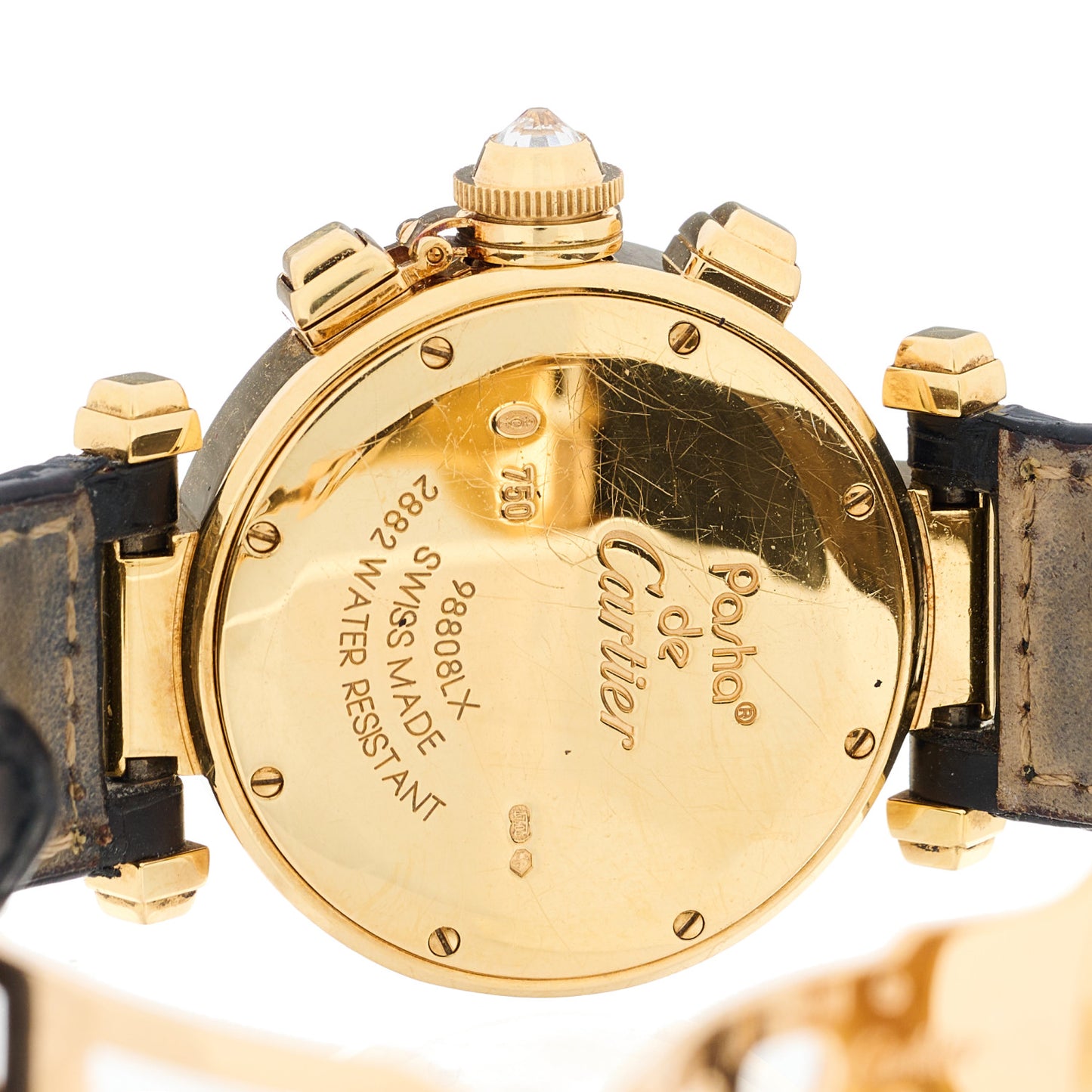 18K Yellow Gold Alligator Diamond Bezel 32mm Pasha C Chronograph Automatic Watch