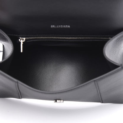 Balenciaga Grained Calfskin Small Hourglass Top Handle Bag Black 5 of 8