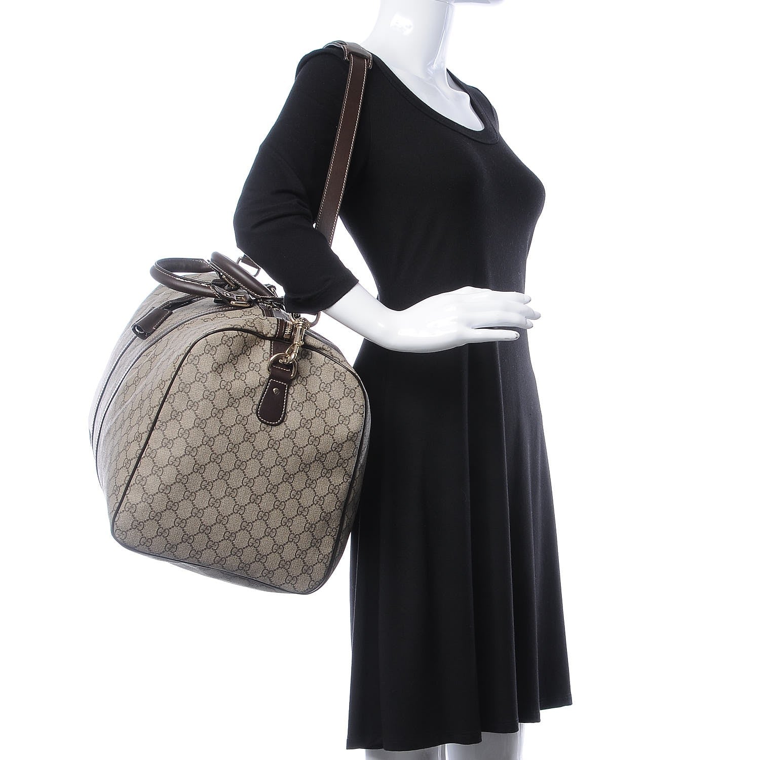 Gucci GG Plus Monogram Large Carry On Duffle Bag Brown 2 of 8