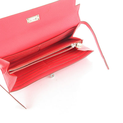 Hermes Chevre Mysore Kelly Longue Wallet Bougainvillea 10 of 11