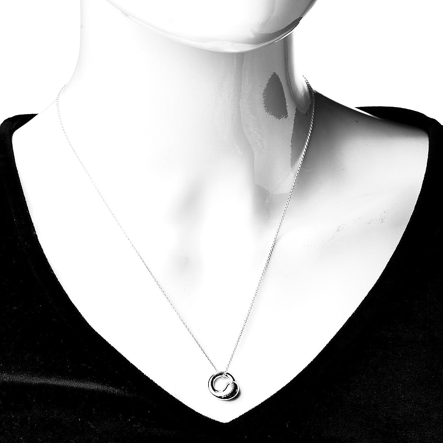 Tiffany Sterling Silver 17mm Elsa Peretti Eternal Circle Pendant Necklace 2 of 4