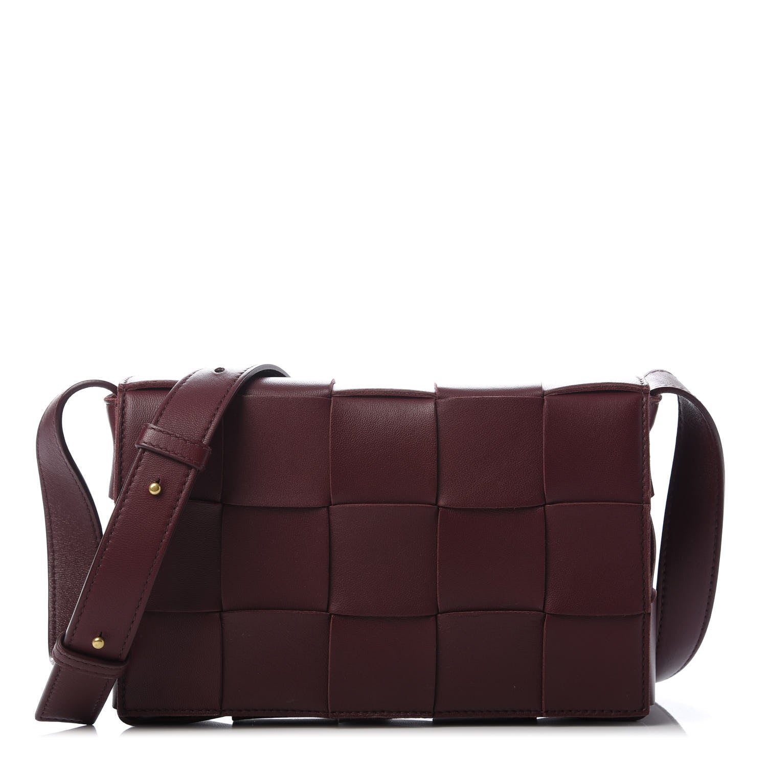 Bottega Veneta Lambskin Maxi Intrecciato Cassette Crossbody Bag Bordeaux 1 of 9