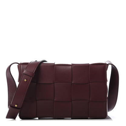 Bottega Veneta Lambskin Maxi Intrecciato Cassette Crossbody Bag Bordeaux 1 of 9