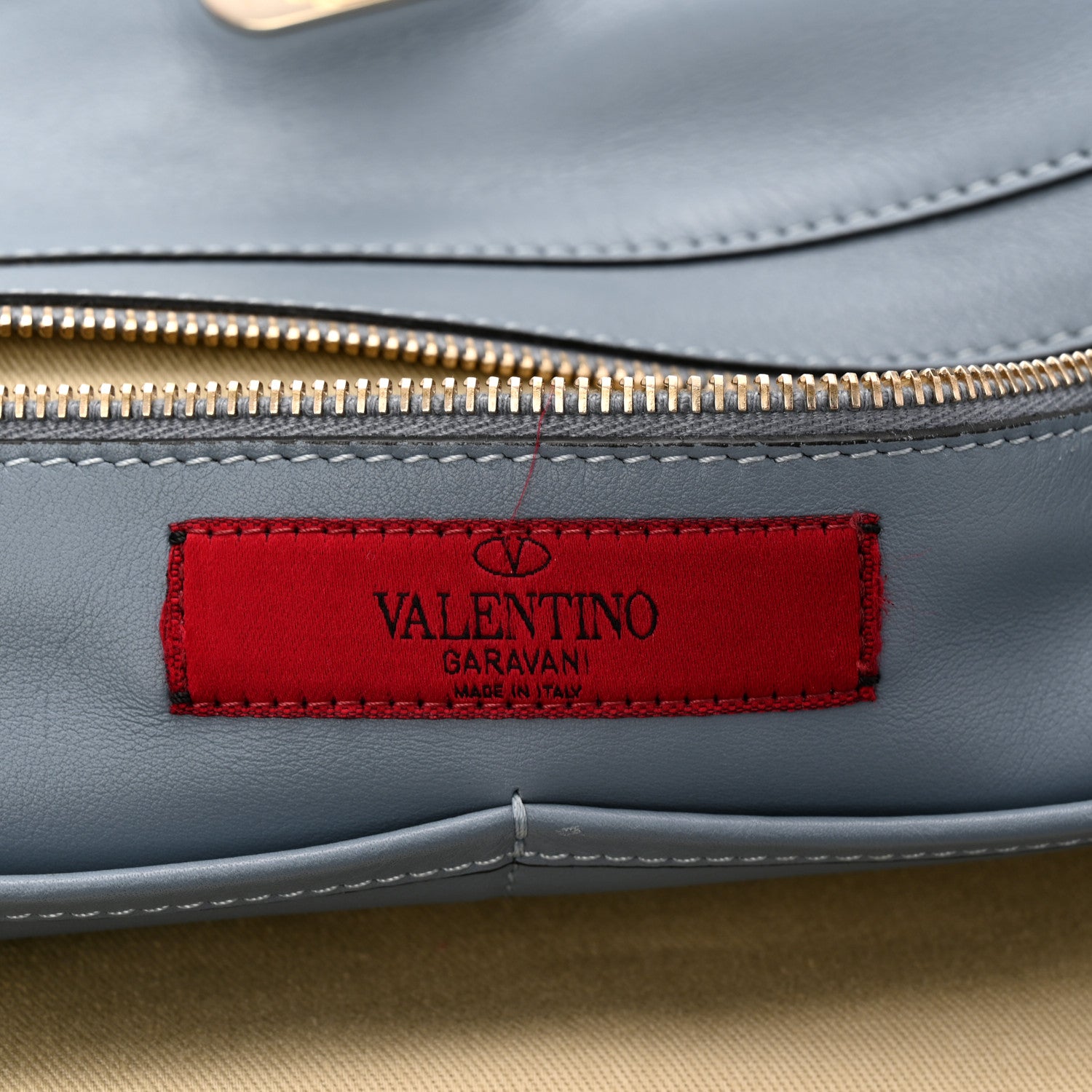 Valentino Garavani Calfskin Medium Rockstud Tote Blue 6 of 10
