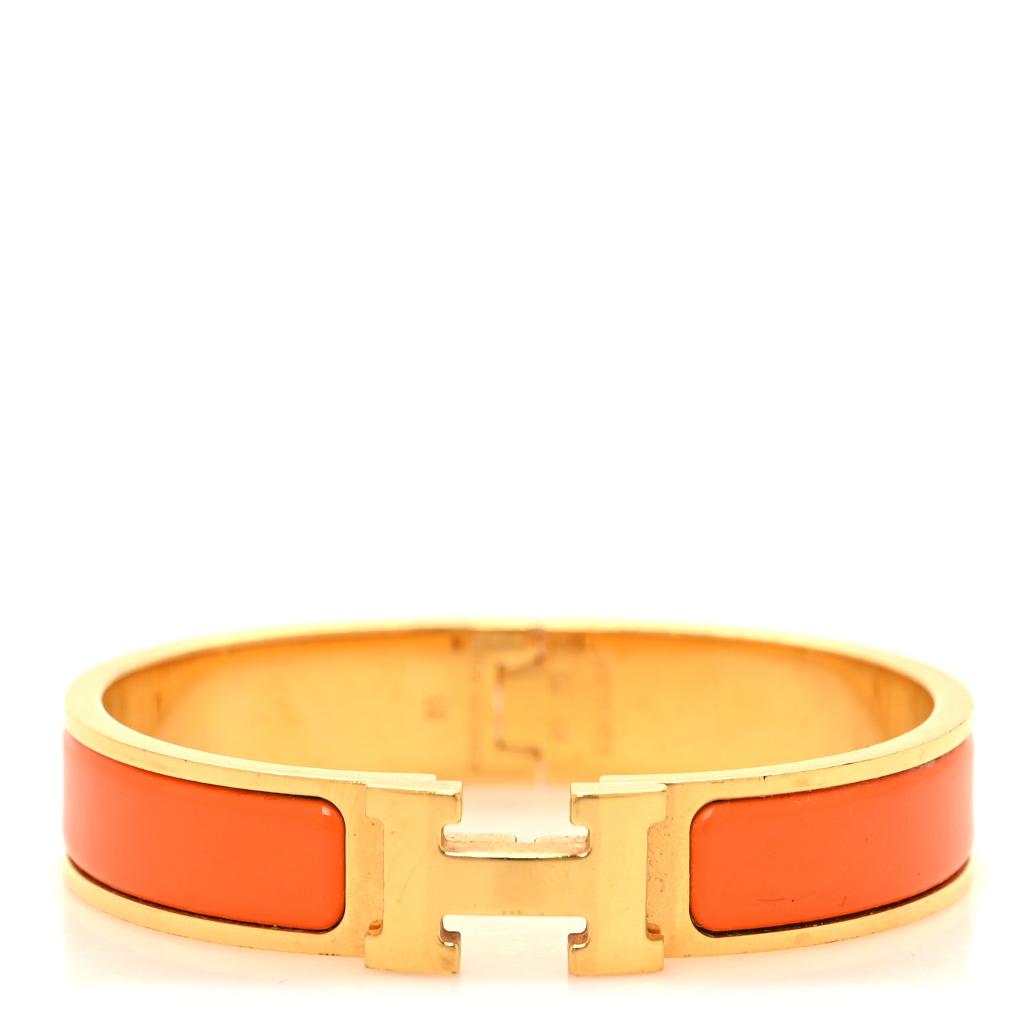 Enamel Narrow Clic Clac H Bracelet PM Orange