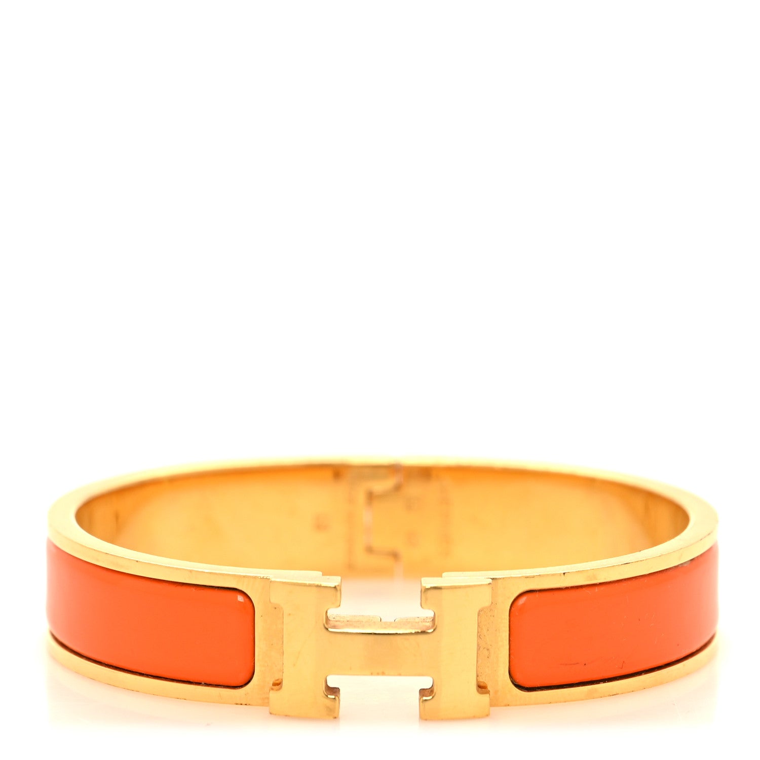 Hermes Enamel Narrow Clic Clac H Bracelet PM Orange 1 of 4
