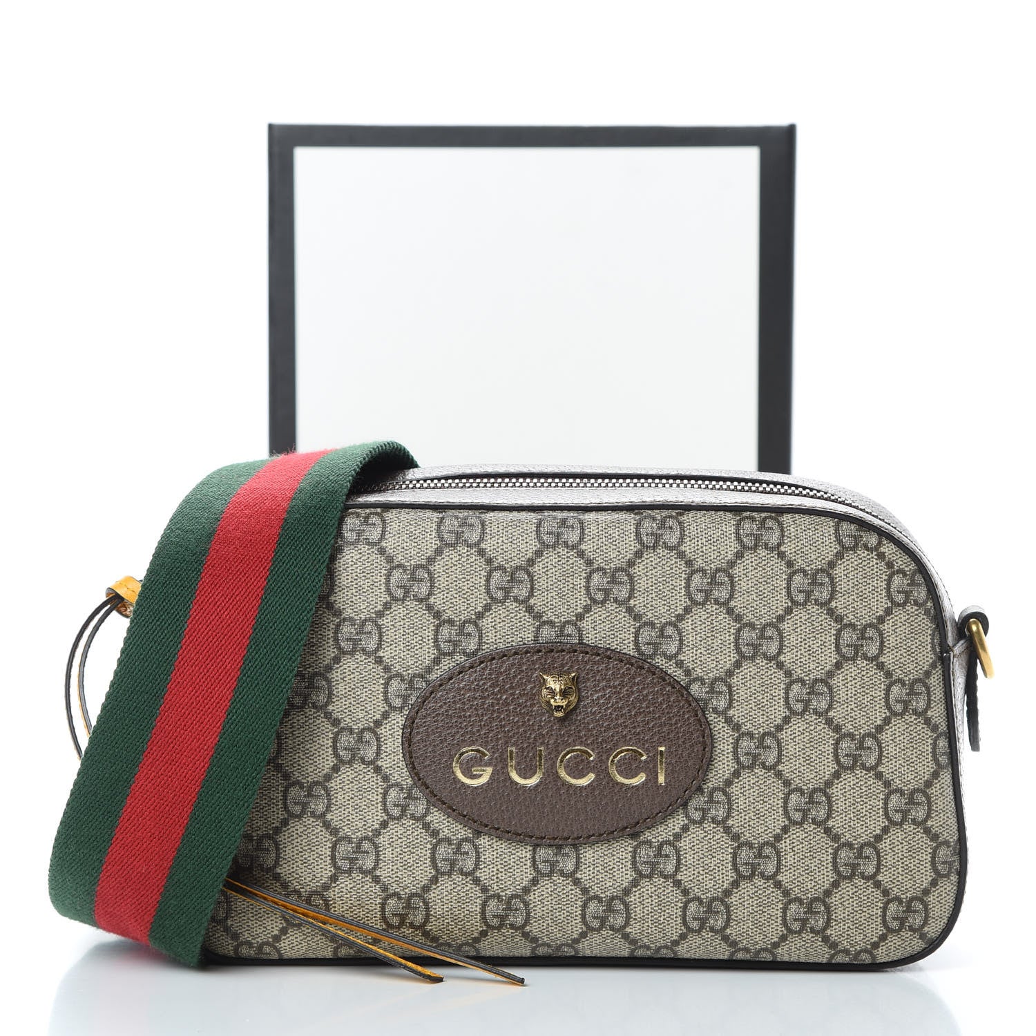 Gucci GG Supreme Monogram Web Neo Vintage Shoulder Bag Beige New Acero Crop 12 of 12