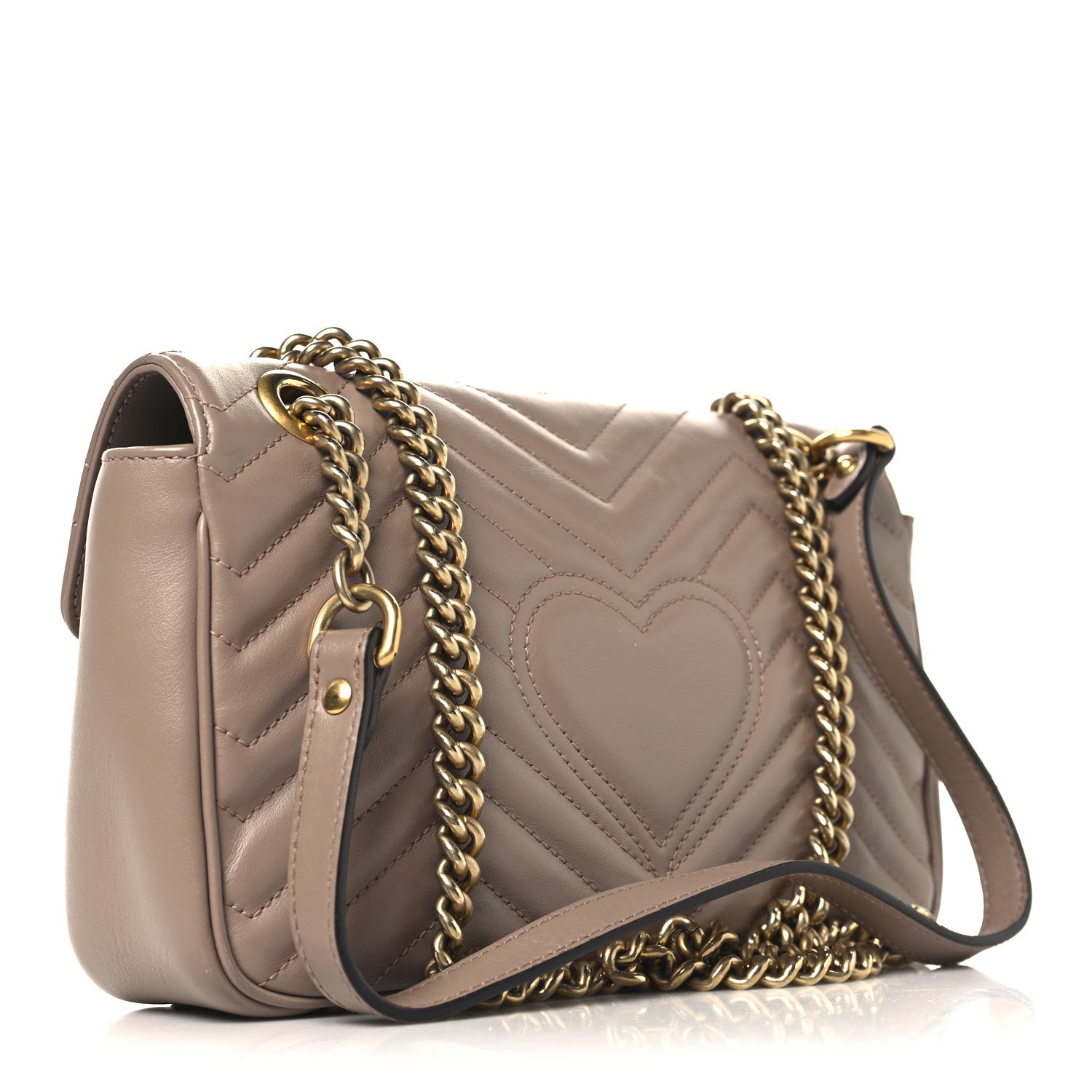 Gucci Calfskin Matelasse Small GG Marmont Shoulder Bag Porcelain Rose 3 of 11