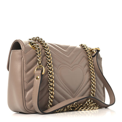 Gucci Calfskin Matelasse Small GG Marmont Shoulder Bag Porcelain Rose 3 of 11