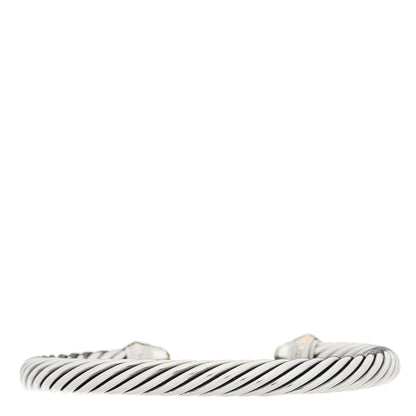 David Yurman Sterling Silver 14K Yellow Gold Prasiolite 7mm Cable Classics Bracelet 2 of 3