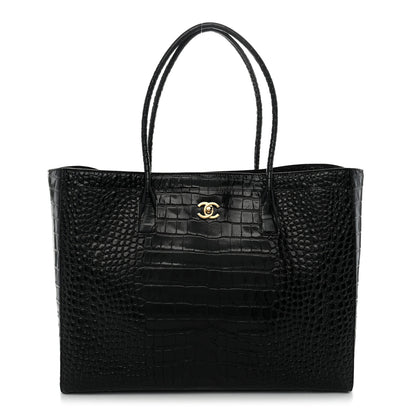 Chanel Calfskin Crocodile Embossed Archetype Large Shopping Tote Black 1 of 10