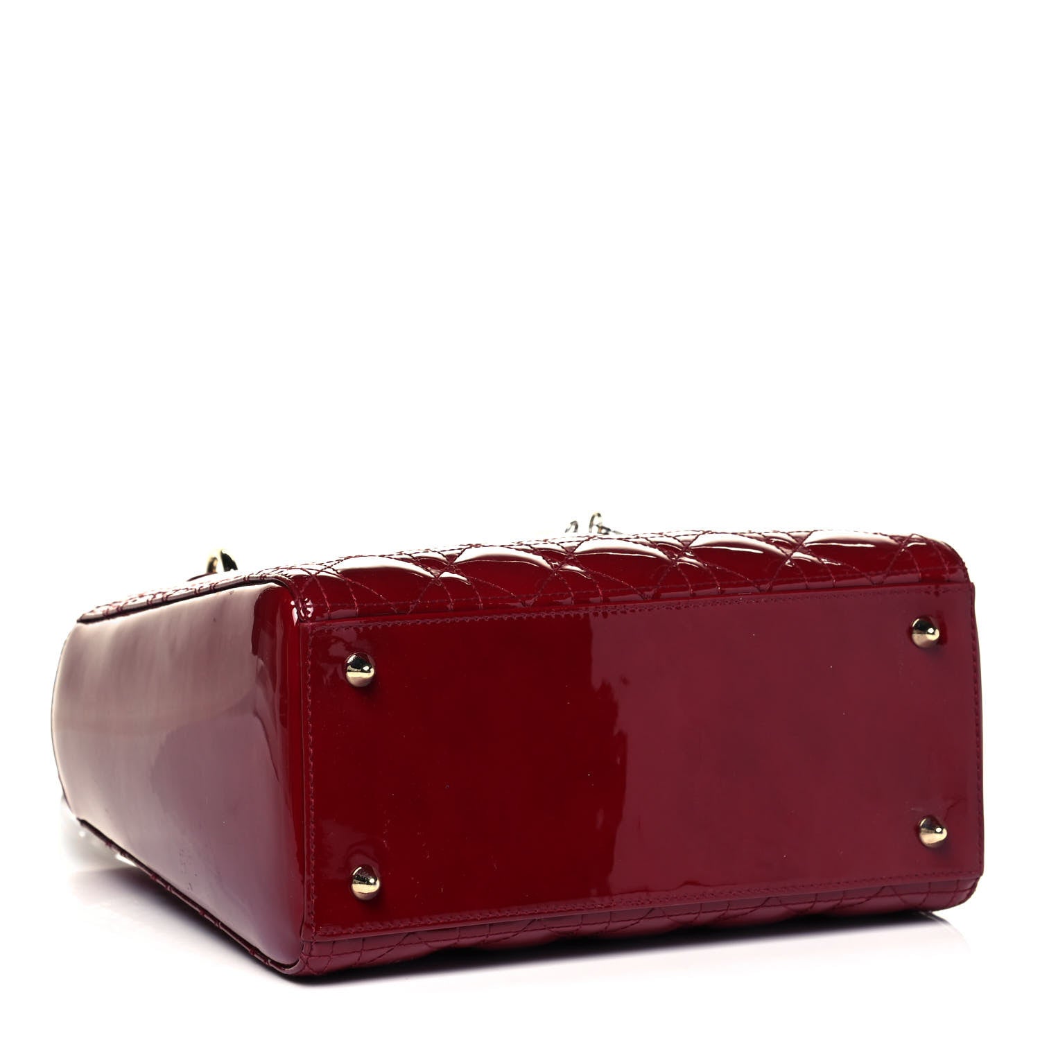 Christian Dior Patent Cannage Medium Lady Dior Burgundy Red 5 of 10