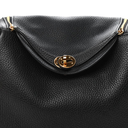 Hermes Taurillon Clemence Lindy 26 Black 9 of 10