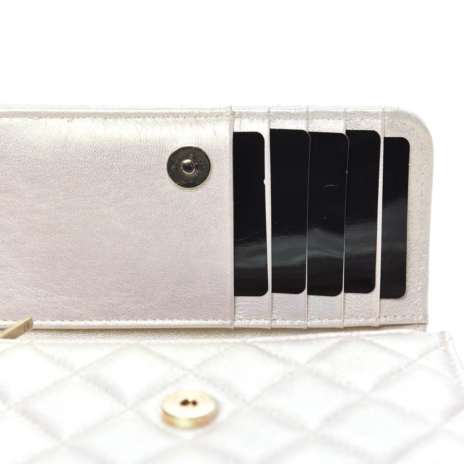 Chanel Iridescent Lambskin Quilted Mini Wallet On Chain WOC Ivory 10 of 11