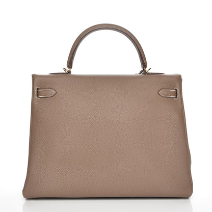 Hermes Togo Kelly Retourne 35 Etoupe 6 of 34