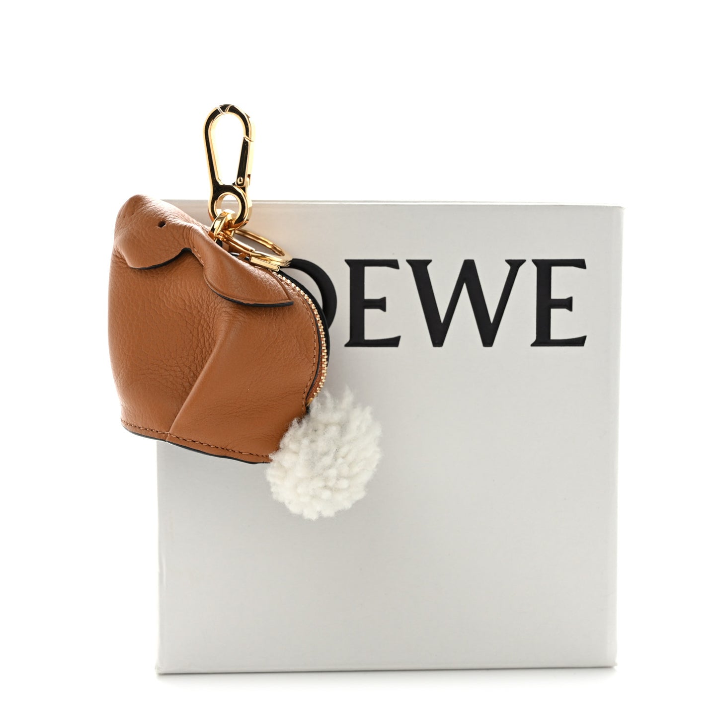 Calfskin Bunny Charm Light Caramel