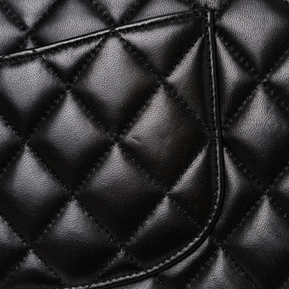 Chanel Lambskin Quilted Medium Double Flap Black 15 of 16